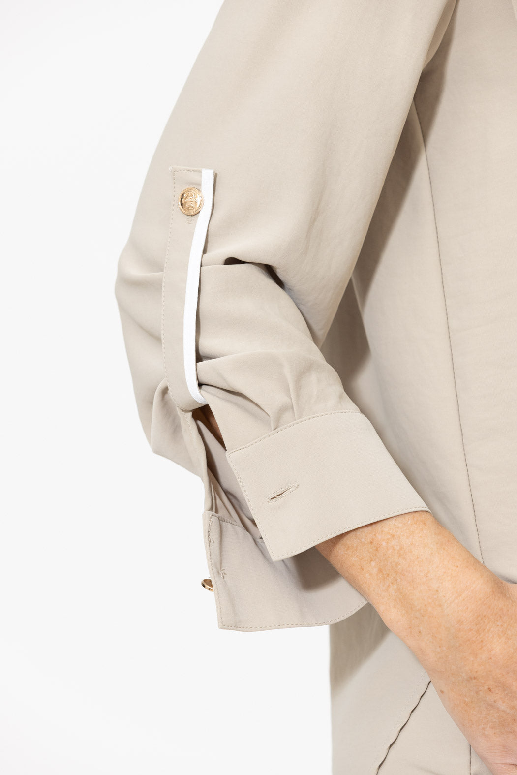 Beige Luxury Cargo Blogger Shirt