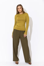 Chartreuse Fine Knit Drape Top