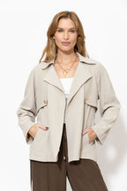 Beige Luxury Crop Trench