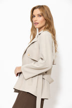 Beige Luxury Crop Trench