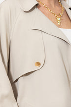 Beige Luxury Crop Trench
