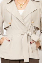 Beige Luxury Crop Trench
