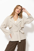 Beige Luxury Crop Trench