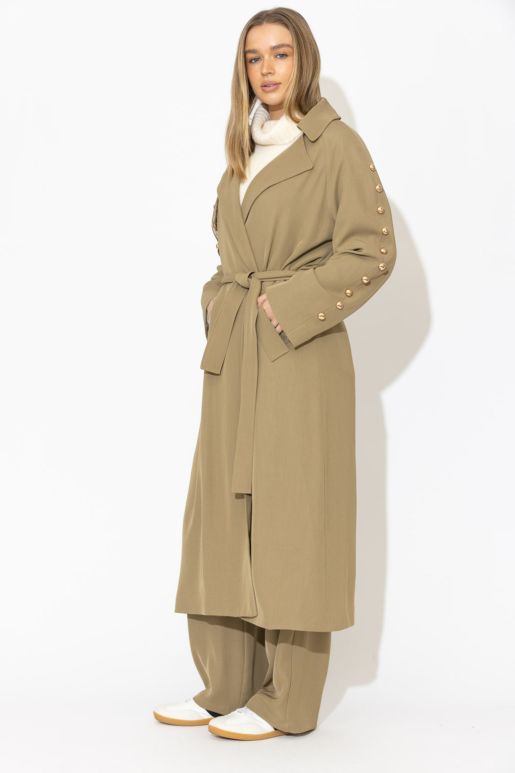 Taupe Lustra Dome Trench