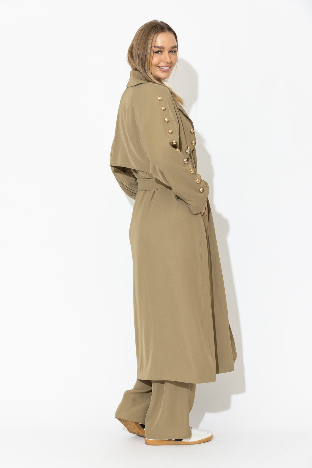 Taupe Lustra Dome Trench