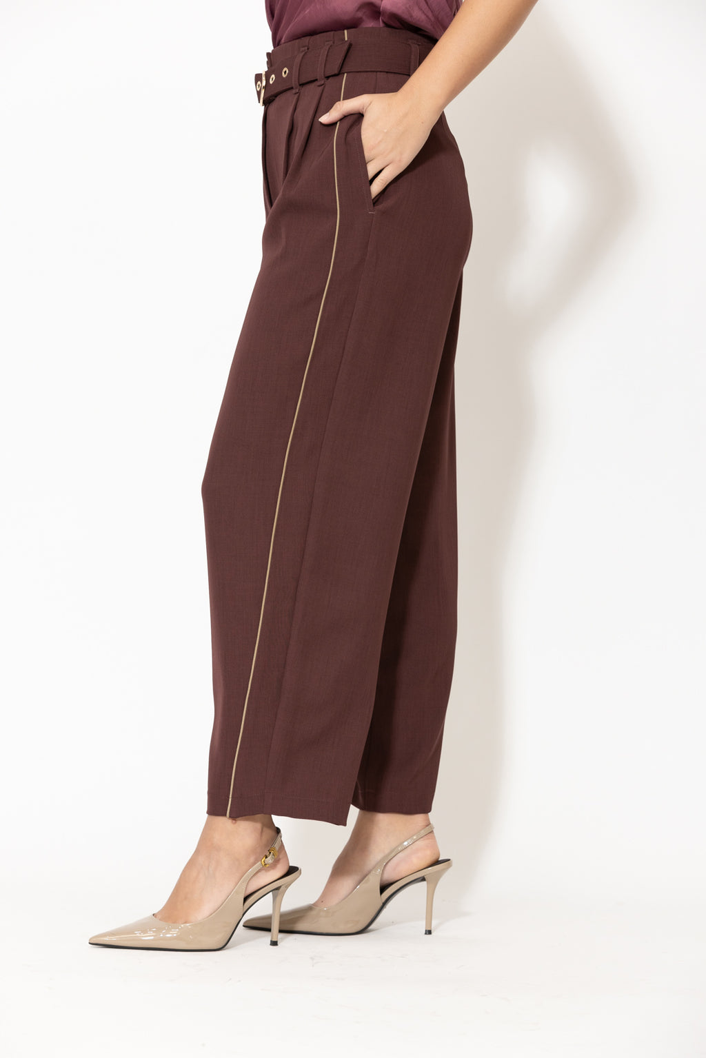 Burgundy Lustra Cleo Pant