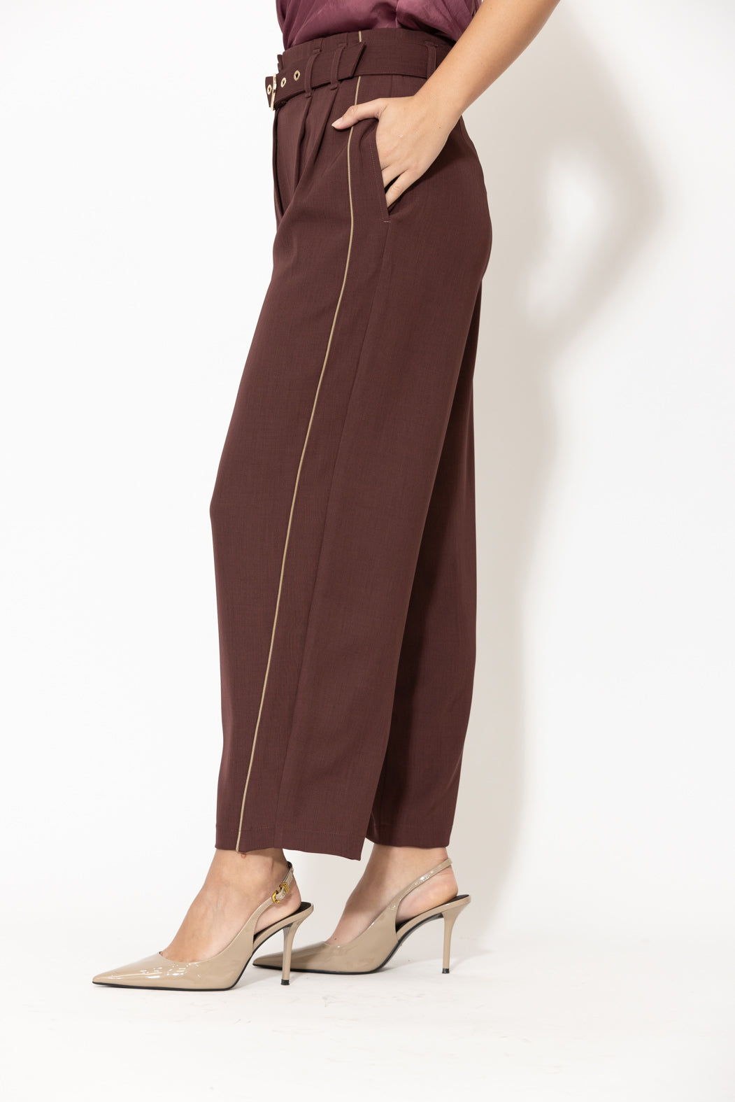Burgundy Lustra Cleo Pant