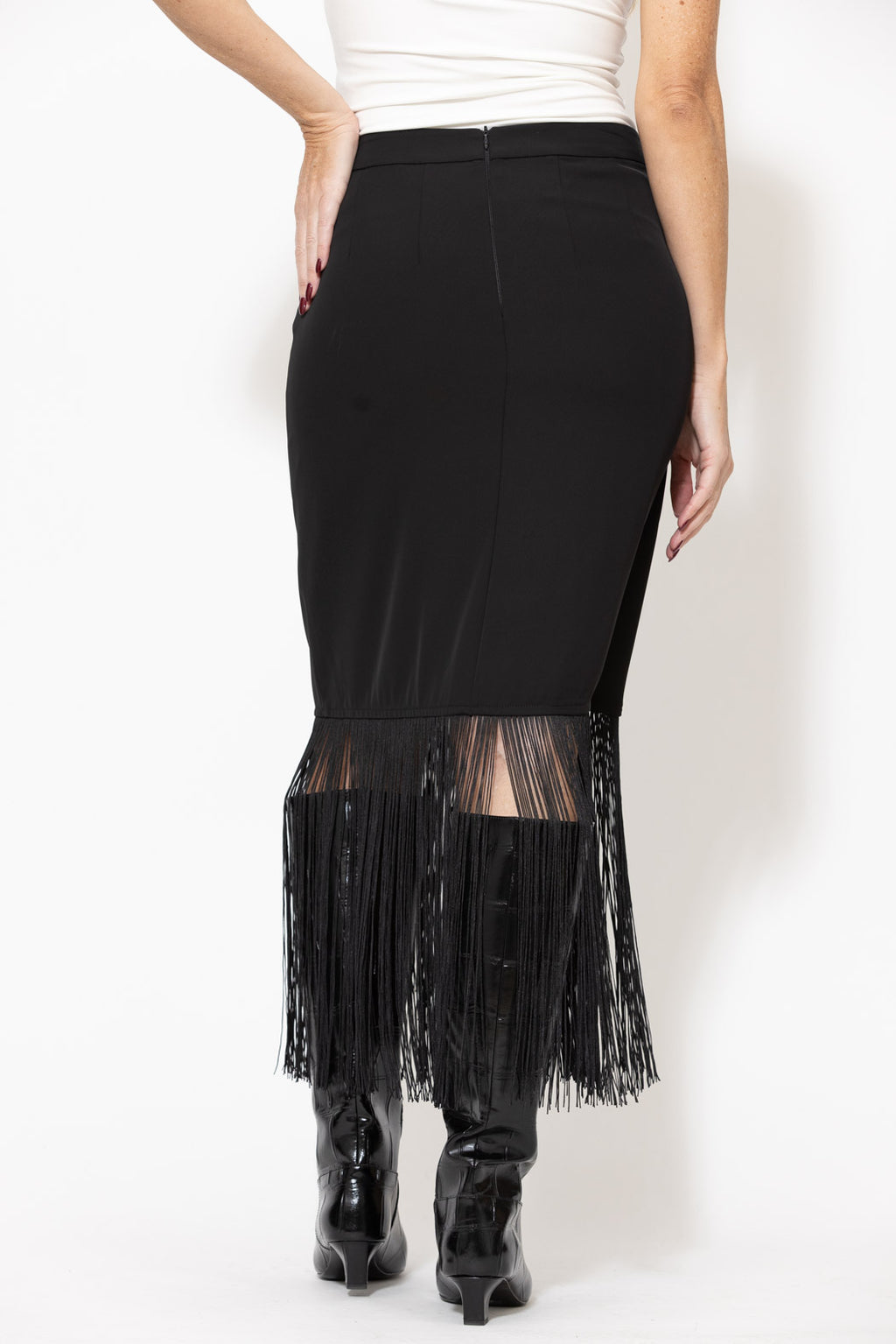 Black Euro Fringe Skirt