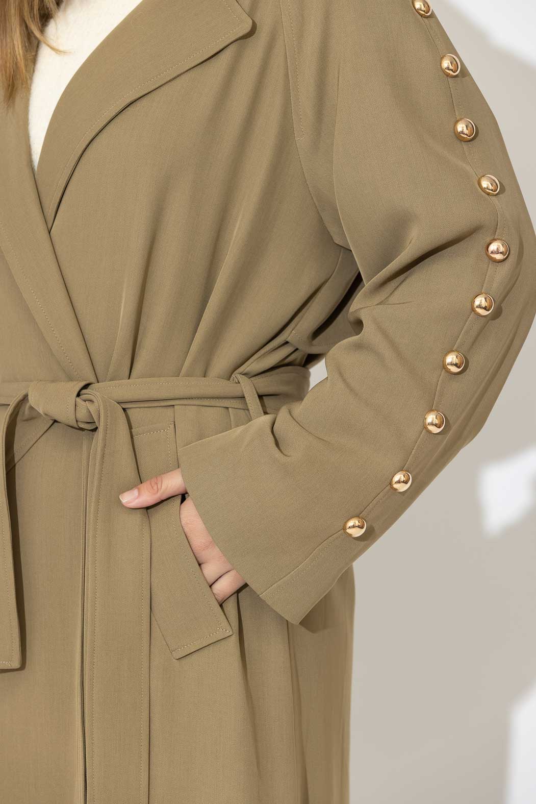 Taupe Lustra Dome Trench