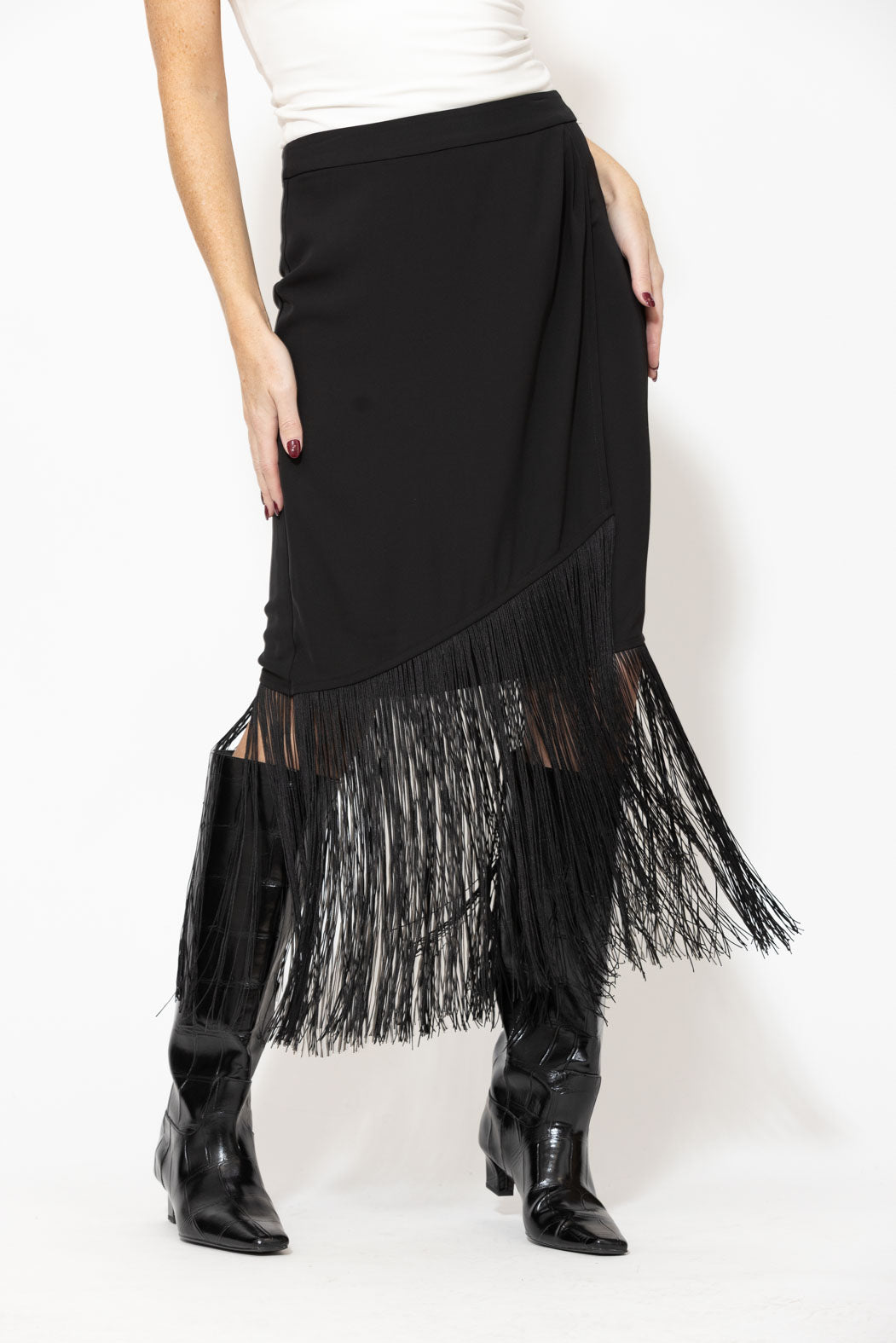 Black Euro Fringe Skirt