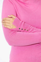 Pink Fine Knit Drape Top