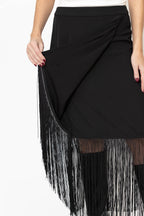 Black Euro Fringe Skirt