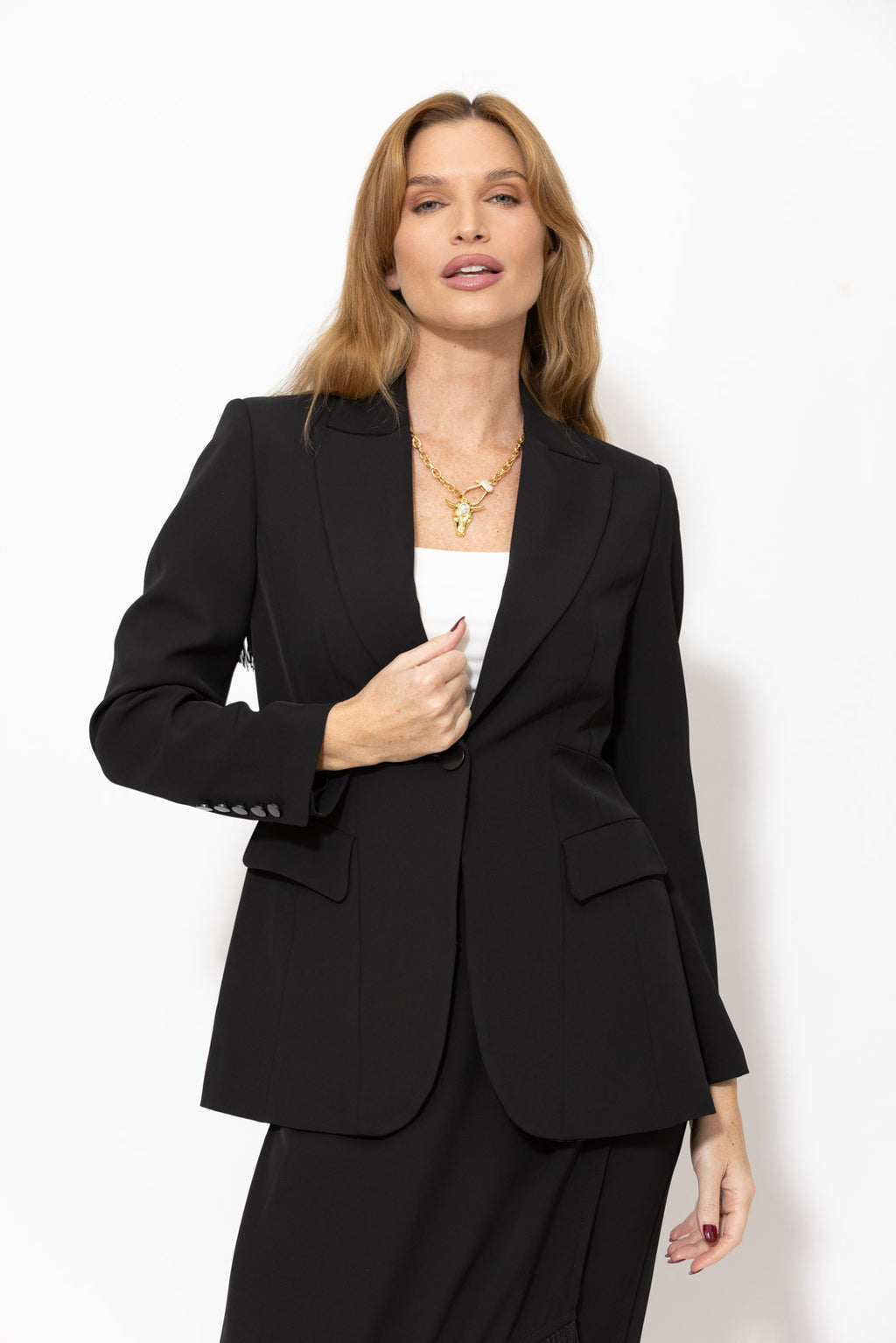 Black Euro Mia Fringe Blazer