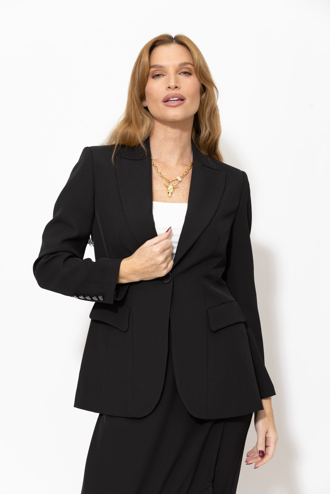 Black Euro Mia Fringe Blazer