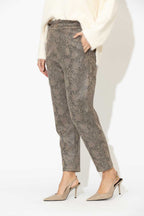 Taupe Snake Paperbag Pant
