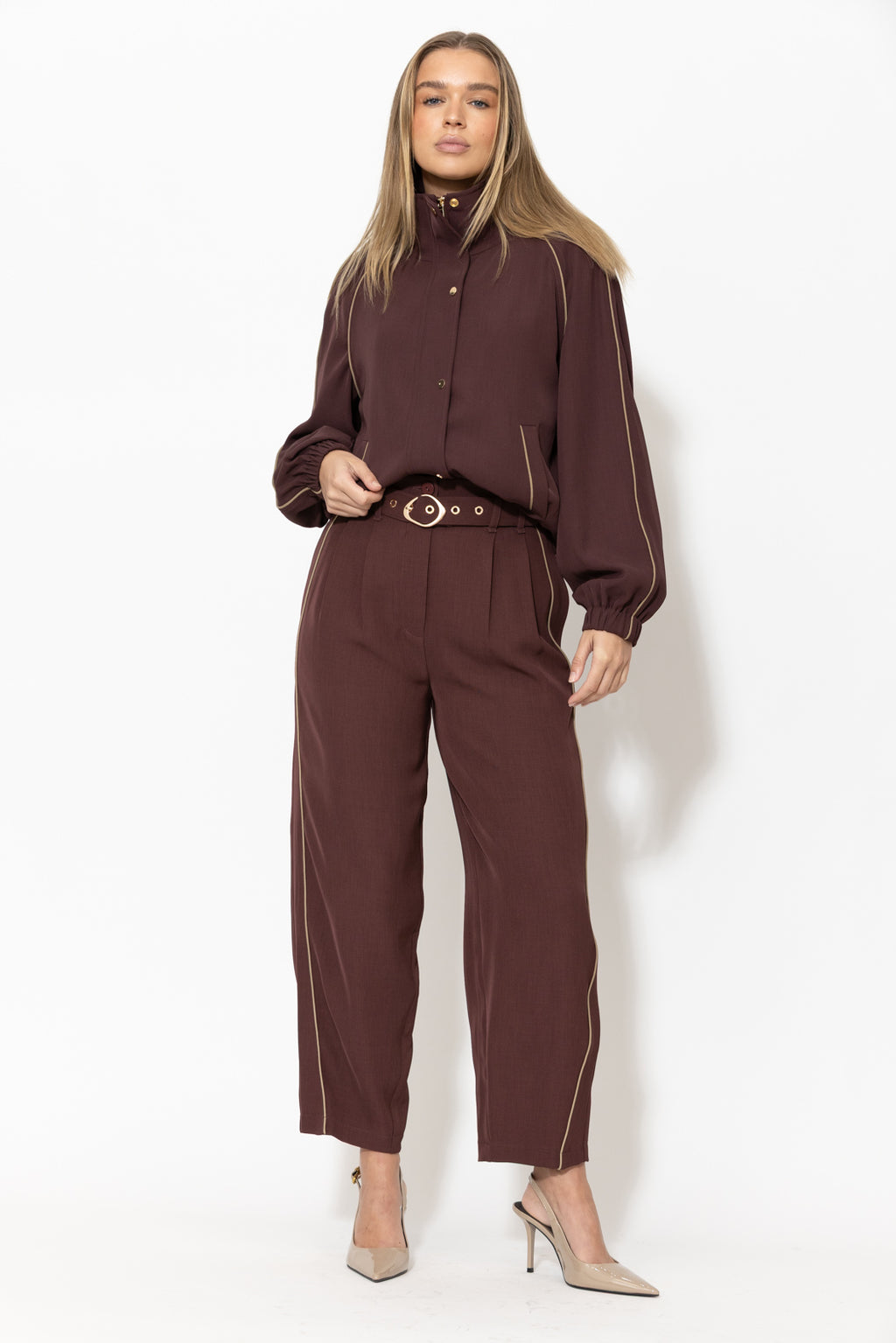 Burgundy Lustra Cleo Pant