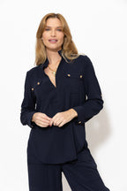 Navy Luxury Cargo Blogger Shirt