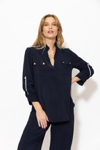 Navy Luxury Cargo Blogger Shirt