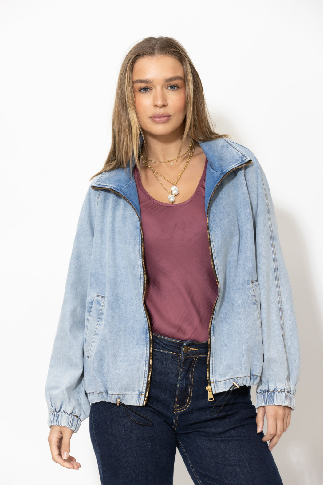Light Denim Athleisure Jacket