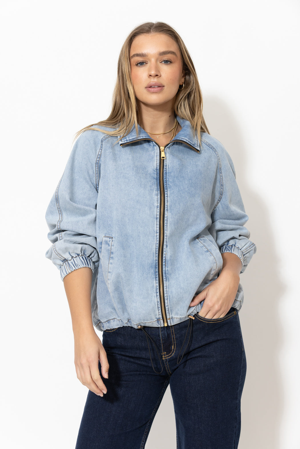 Light Denim Athleisure Jacket
