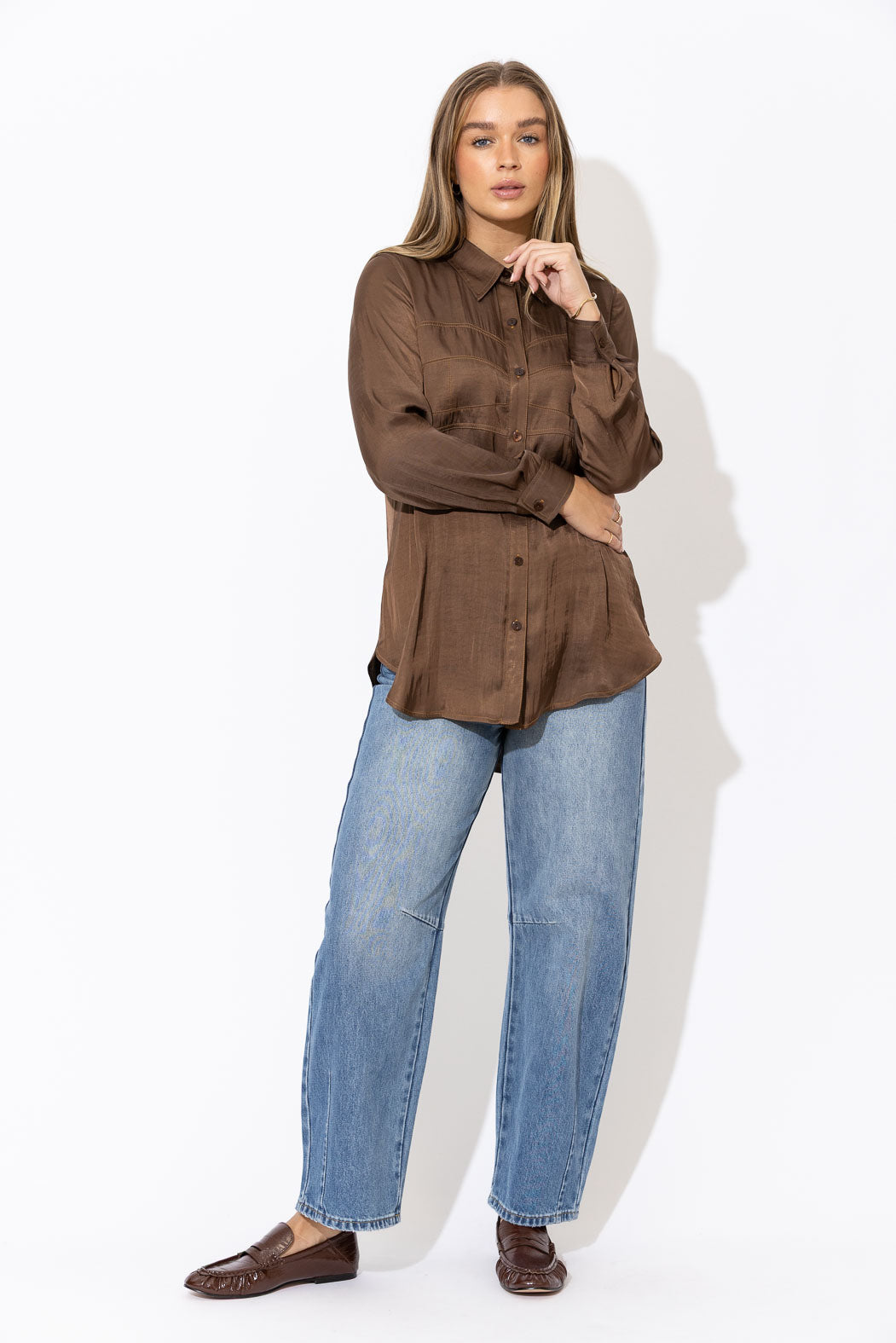 Mocha Glow Bustier Shirt