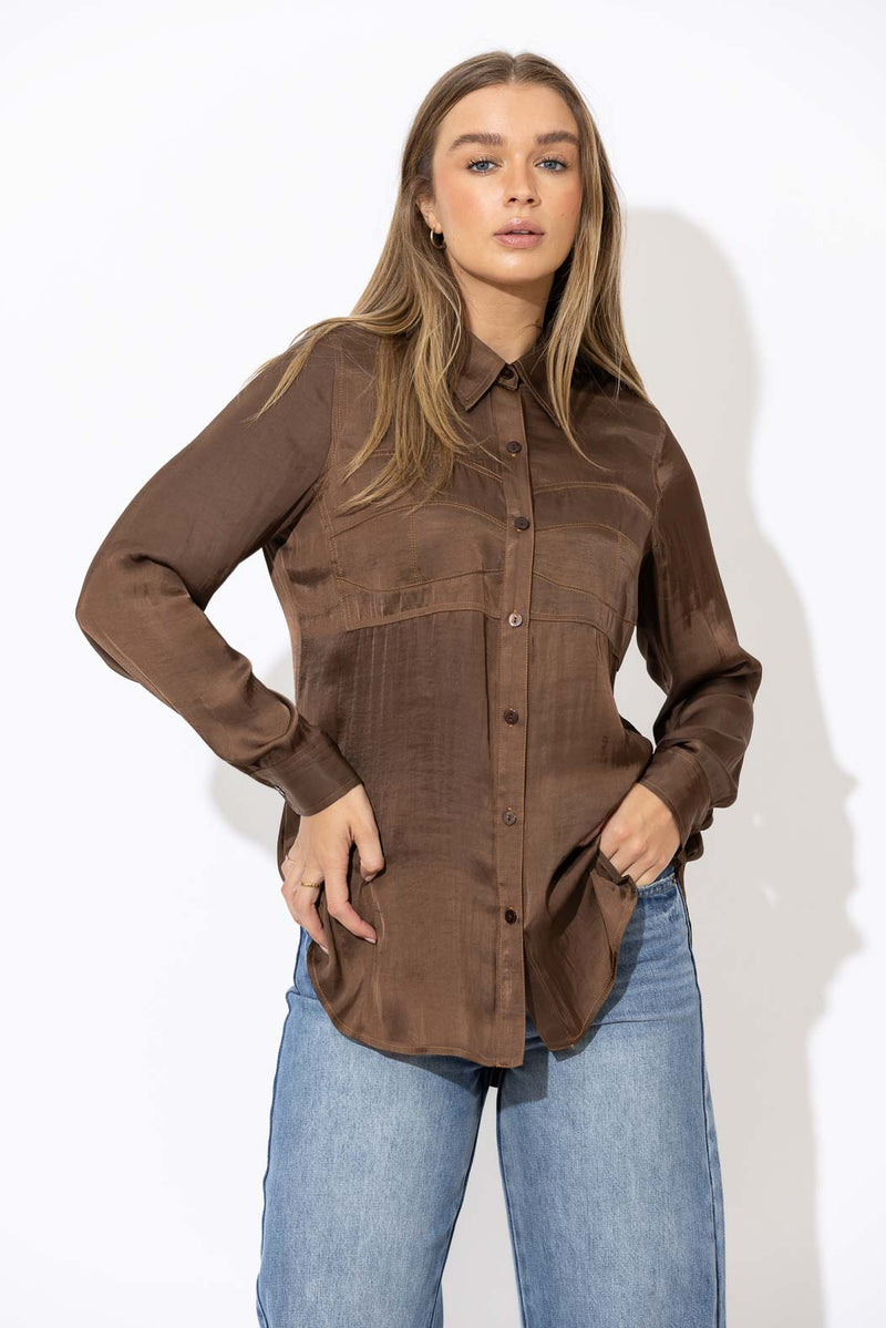Mocha Glow Bustier Shirt