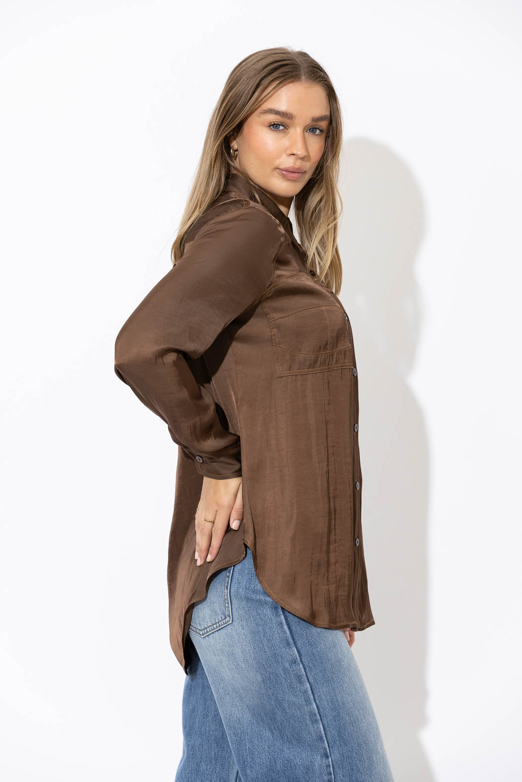 Mocha Glow Bustier Shirt