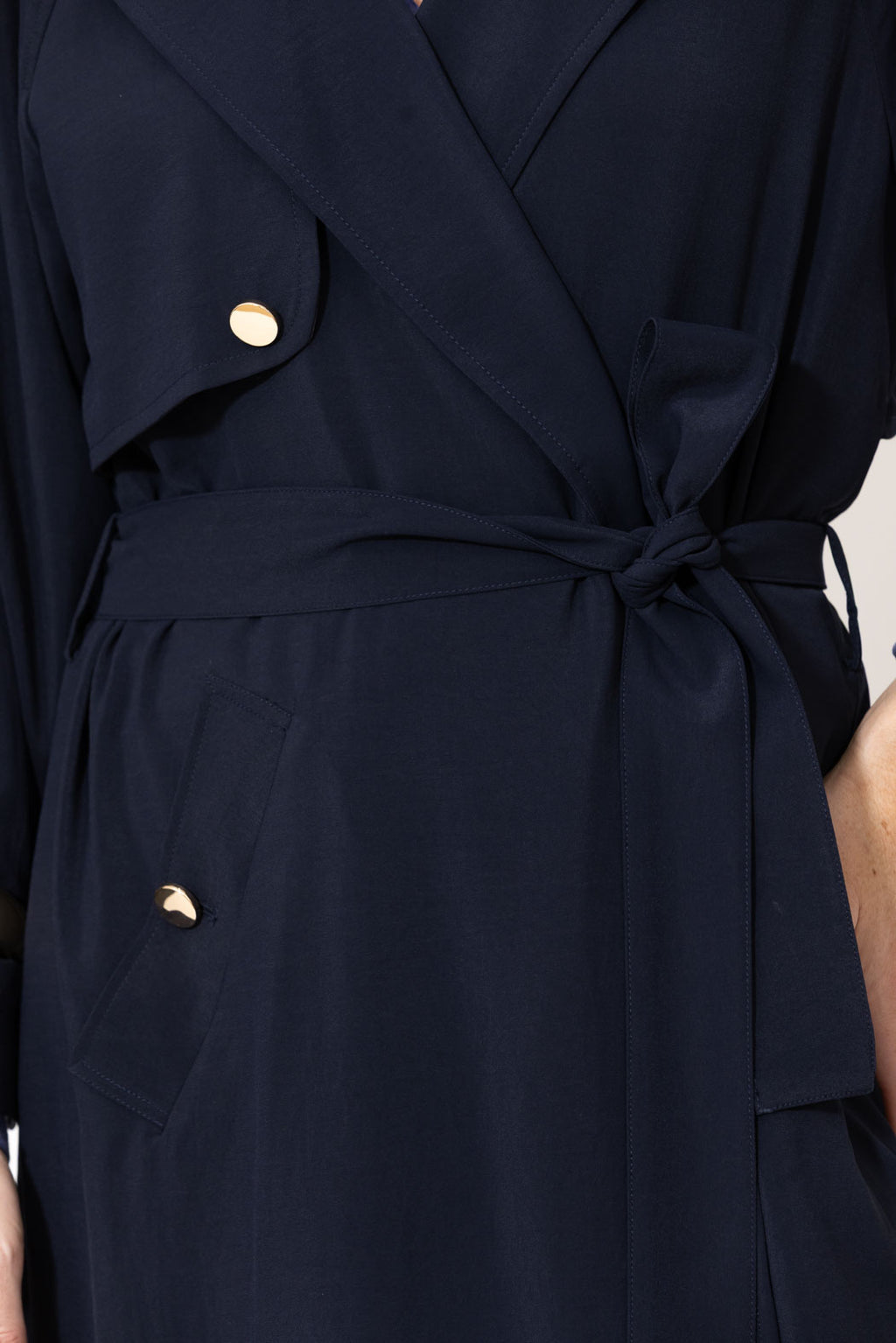Navy Luxury Trench Coat