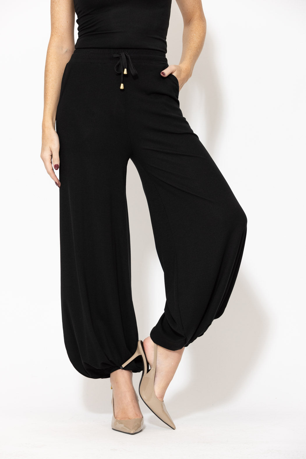 Black Tencel Balloon Pant