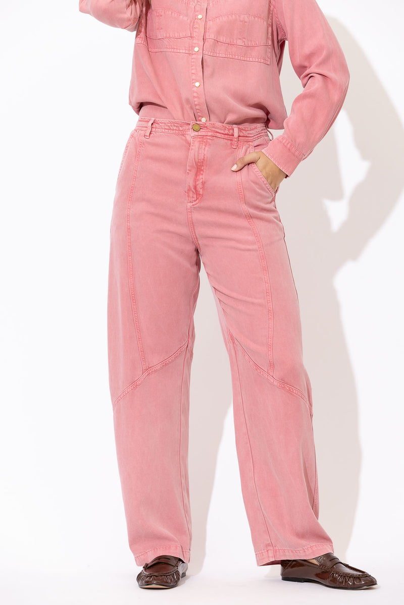 Pink Denim Baggy Street Jean