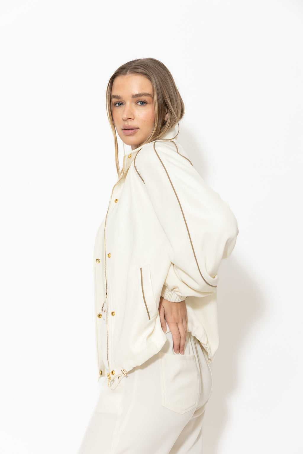 Ivory Lustra Athleisure Jacket