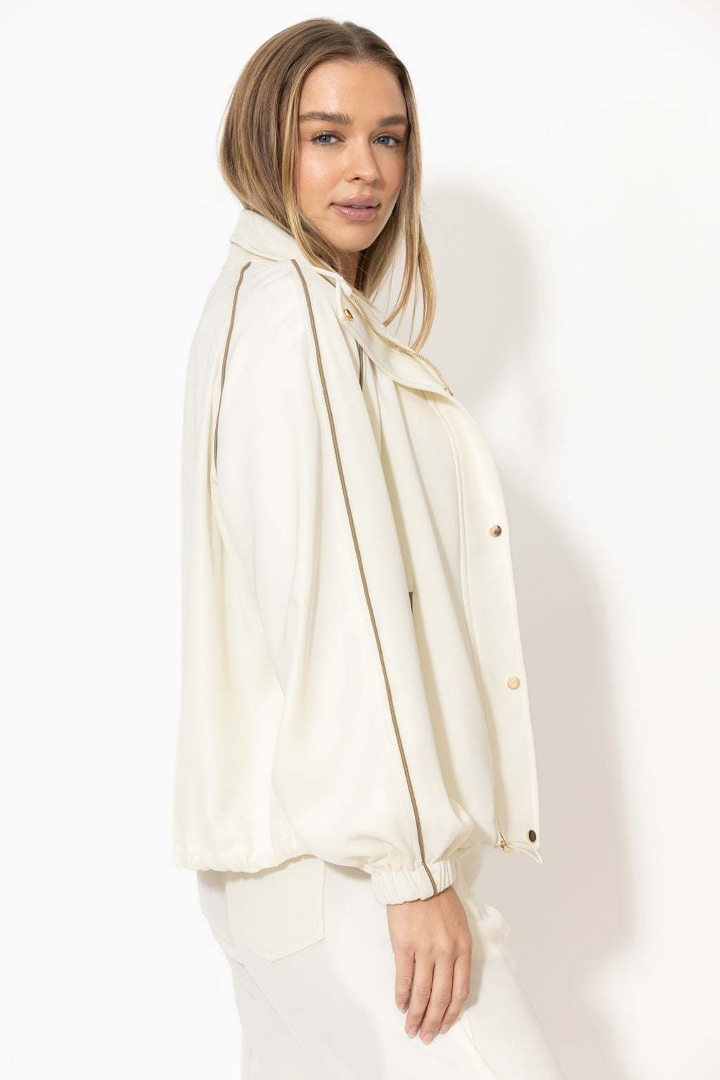 Ivory Lustra Athleisure Jacket