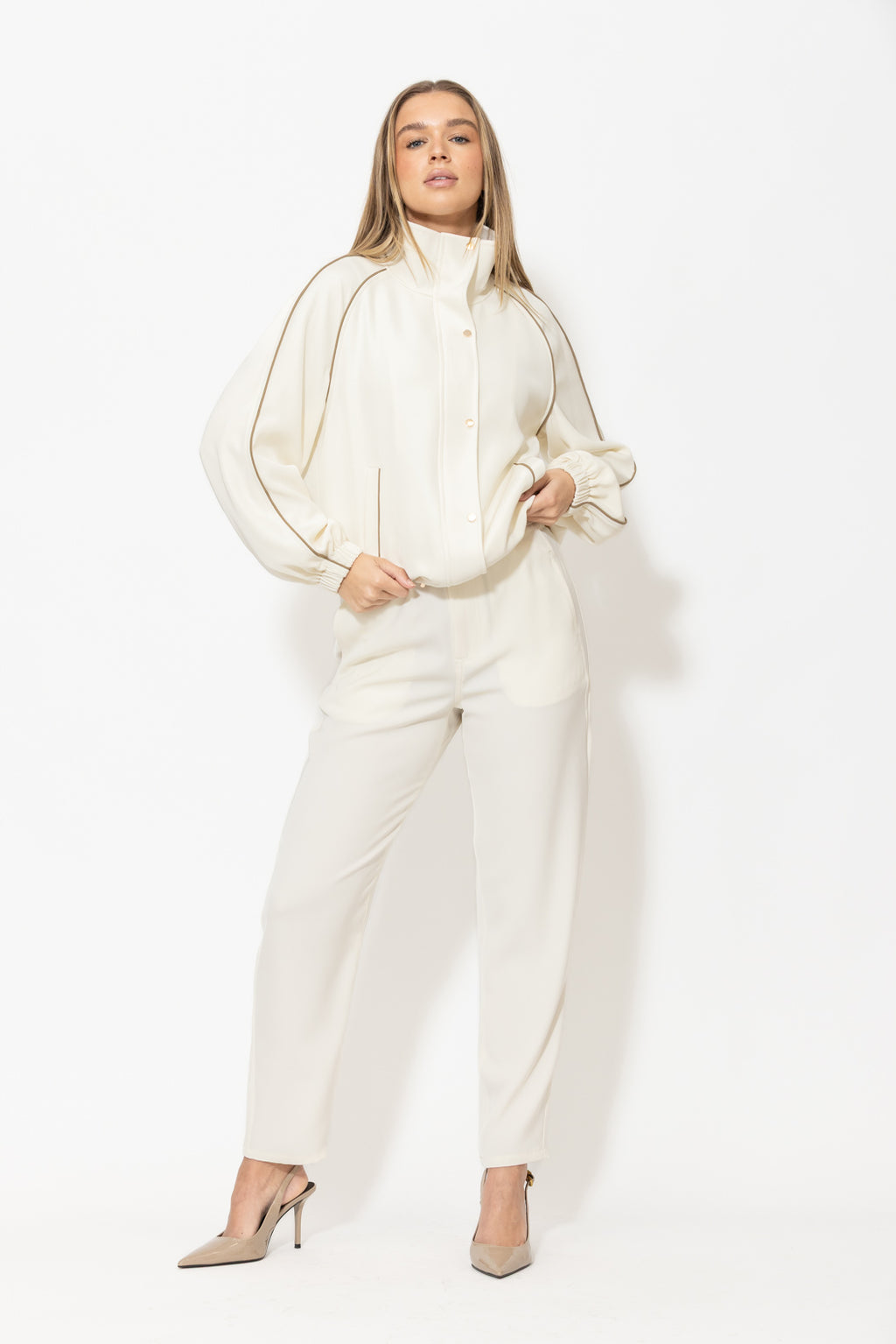 Ivory Lustra Athleisure Jacket