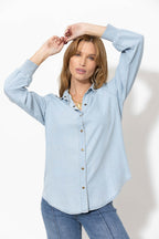 Washed Denim Cowboy Stud Shirt