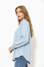 Washed Denim Cowboy Stud Shirt