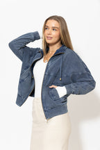 Navy Washed Cotton Dolman Jacket