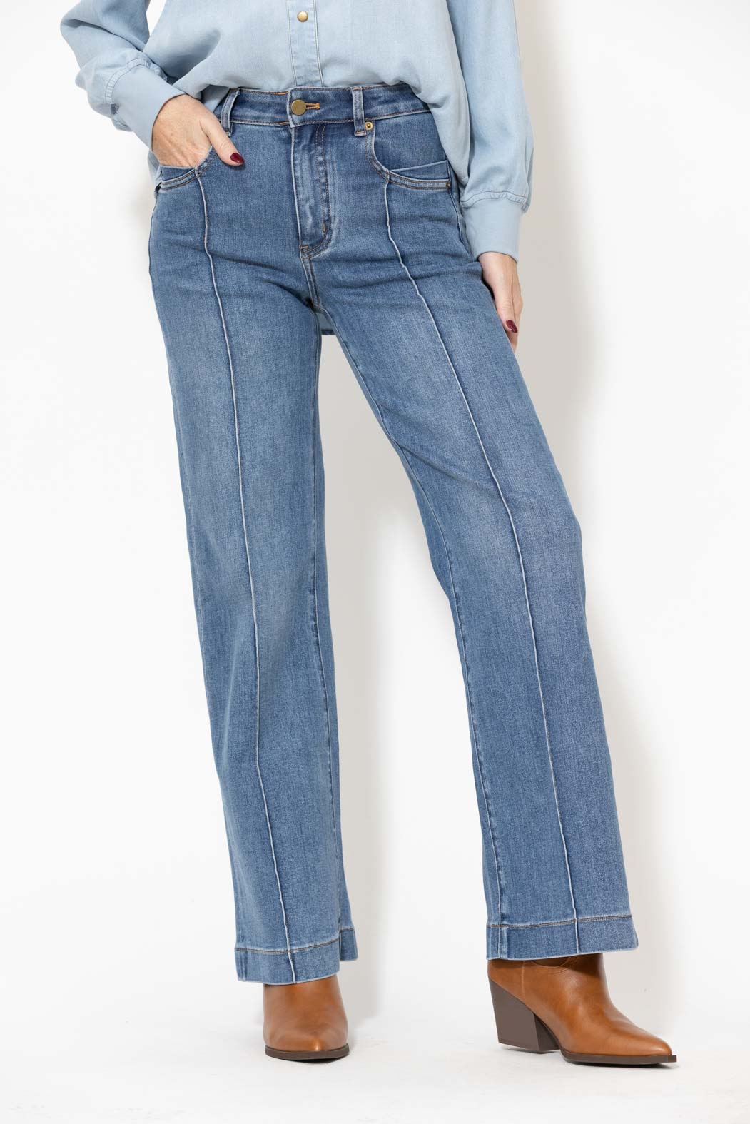 Mid Denim Pintuck Jean