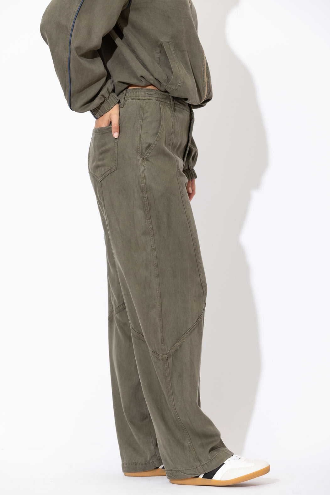 Khaki Denim Baggy Street Jean