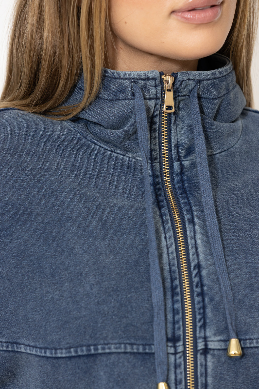 Navy Washed Cotton Dolman Jacket