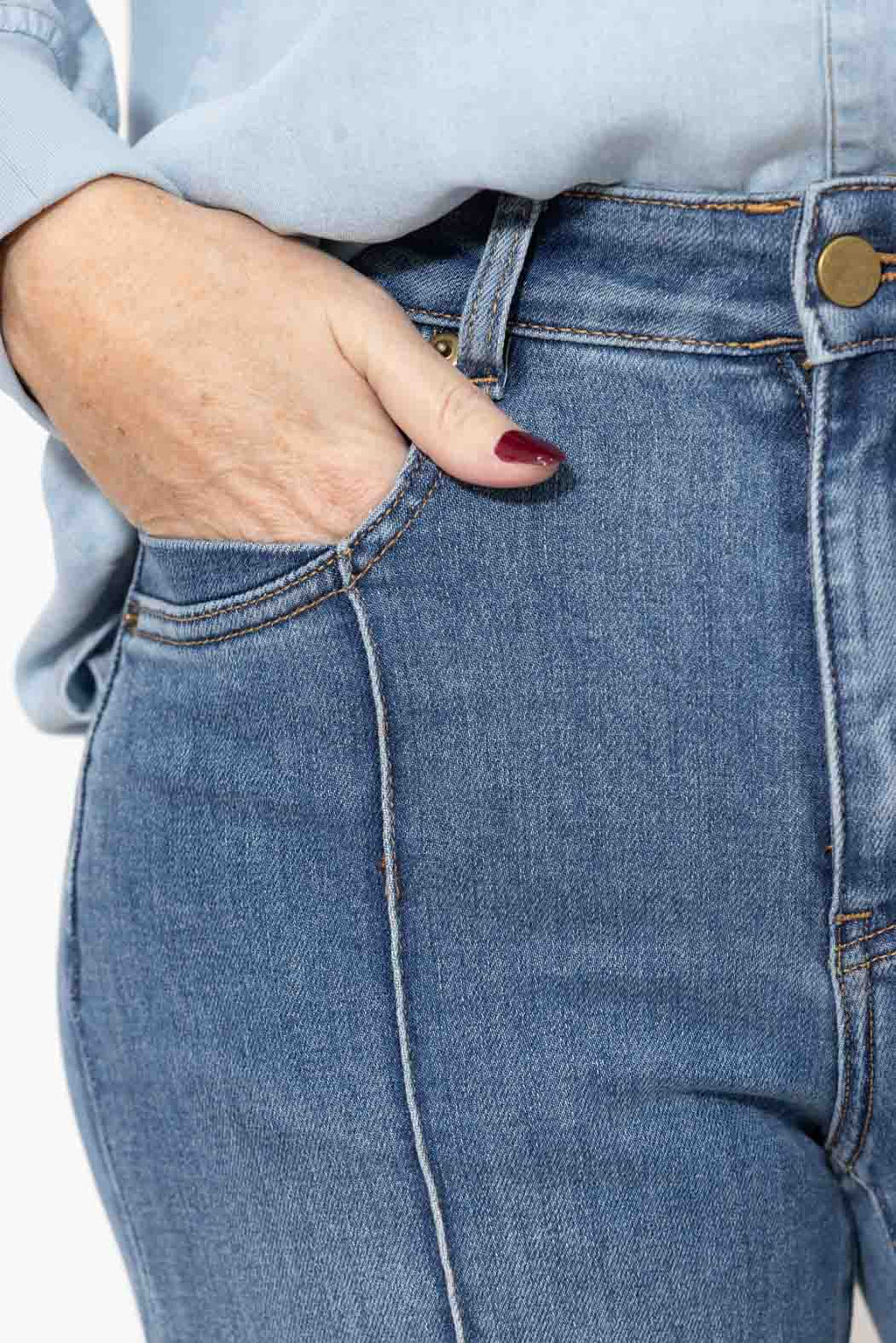 Mid Denim Pintuck Jean