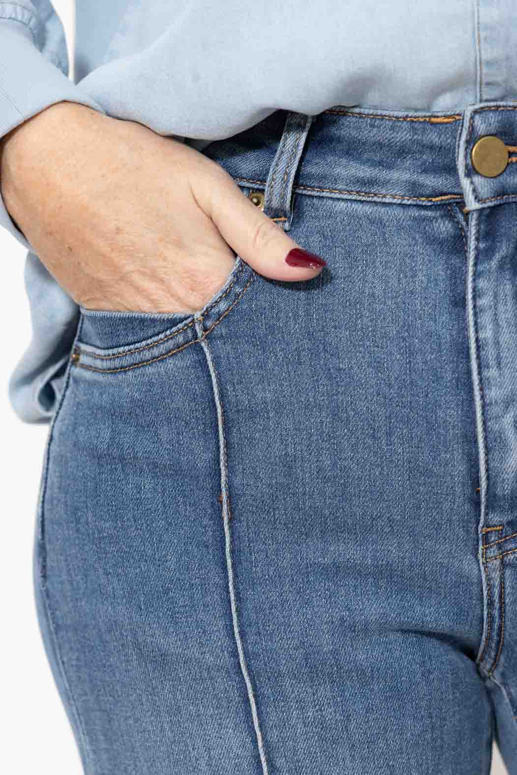 Mid Denim Pintuck Jean