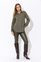 Khaki Denim Bustier Shirt