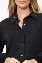Washed Black Cowboy Stud Shirt
