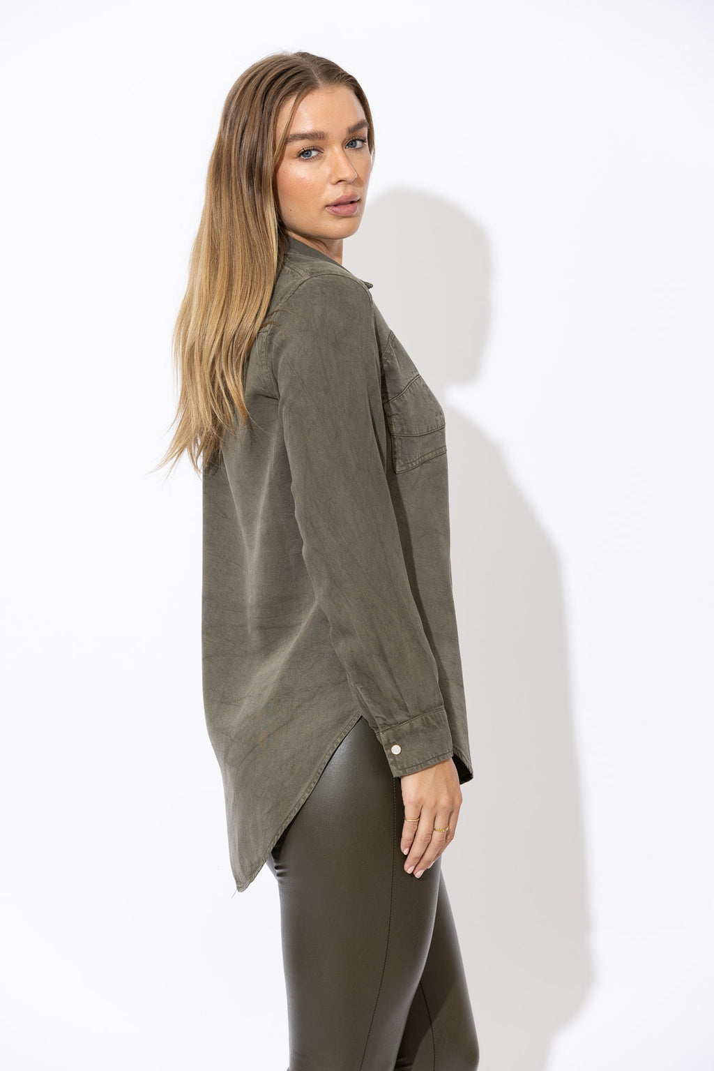 Khaki Denim Bustier Shirt