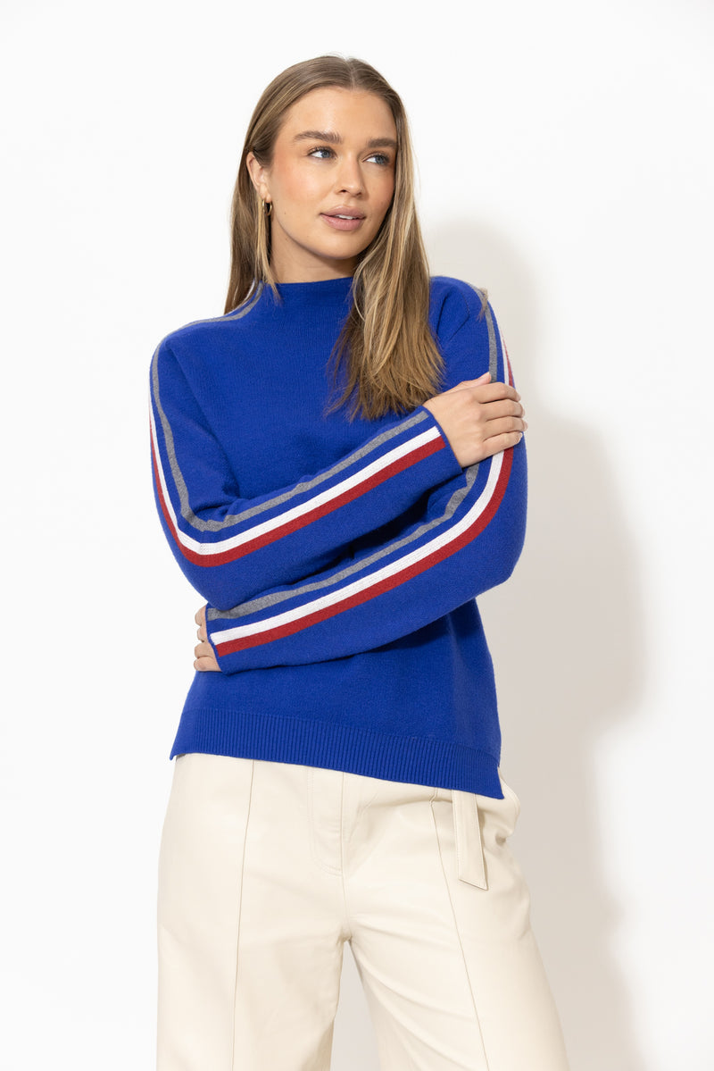 Cobalt Funnel Knit