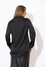 Black Pleather Bustier Shirt