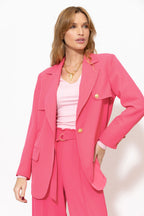 Coral Euro Trench Blazer