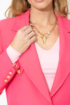 Coral Euro Trench Blazer