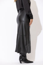 Black Faux Leather Skirt