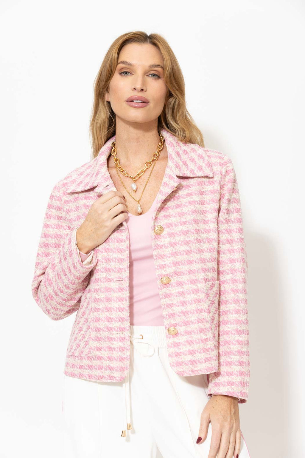 Pink Collins Jacket
